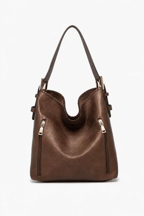 Jen & Co. Womens 2-In-1 Convertible Hobo Bag In Cocoa Pearl