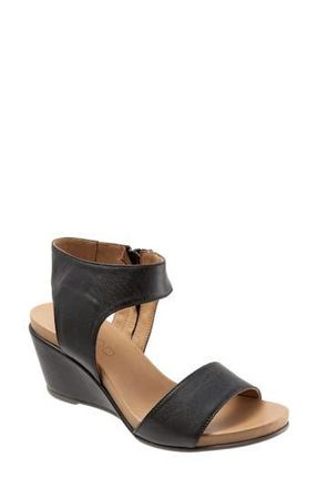Bueno Ida Wedge Sandal in Black Leather at Nordstrom Rack, Size 40