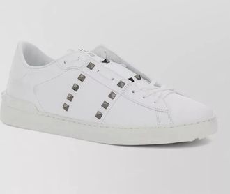 Valentino studded round toe flat sole sneakers