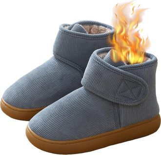 Generic Diabetic Shoes for Women Men Winter Snow Boots Warm Fur Lining Non-slip Non-Slip Slippers Comfortable Adjustable Straps for Swollen Feet Women Light G