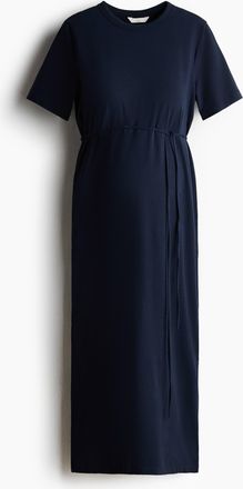 H&M MAMA T-Shirtkleid mit Bindedetail - Marineblau