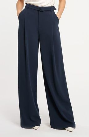 Cinq &agrave; Sept Eliah Wide Leg Pants in Navy at Nordstrom, Size 12