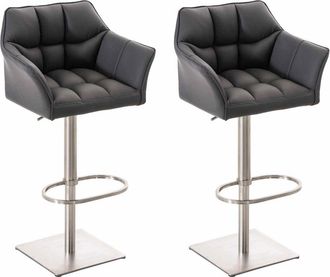 Clp Clp - Set De 2 Taburetes De Bar Damaso Gris Acero Inoxidable