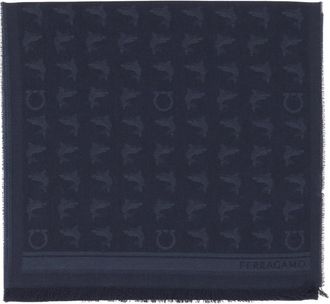 Ferragamo Sjaal - Heren - Wintersjaals - Blauw - ONE Size - Accessoires