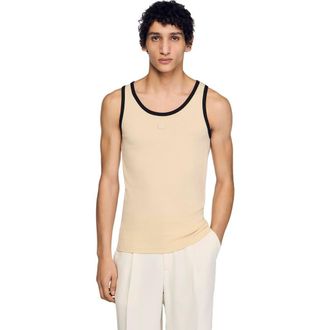 Sandro Cotton vest top with patch at Nordstrom, Size Xx-Large