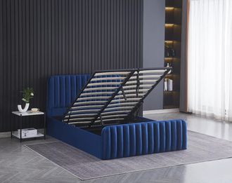 Kosy Koala Ottoman Gas Lift Storage Bed 4ft6 Double Blue Velvet Bedroom Furniture