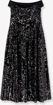 Alberta Ferretti Womens Dress With Sequins Black Polyester Evening Suits