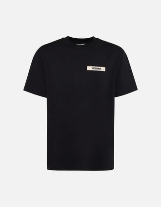 Jacquemus Mens Jacquemus The Gros Grain T-Shirt in Black - Size: 40