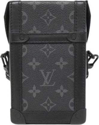 Louis Vuitton Vintage, unisex, Zwart, ONE Size, Pre-owned Monogram Eclipse Vertical Trunk Wearable Wallet Schoudertas