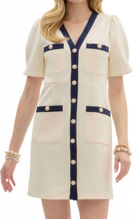 Entro Colette Button-Up Dress In Ivory