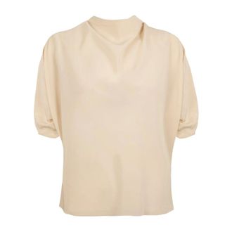 Cortana Blouses, female, Beige, XS, Liv, ivory stretch silk blouse