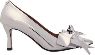 Maje Leather pumps with bow detail in Silver at Nordstrom, Size 39B Eu