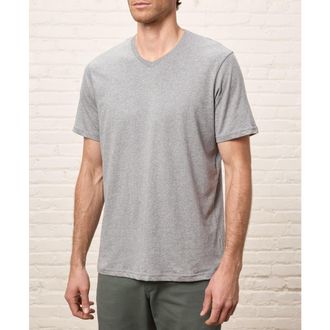 Pact Organic Cotton Mens Softspun Essential V-Neck Tee in Heather Grey at Nordstrom, Size Xx-Large