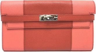 Hermès Pink Epsom Leather Long Wallet (Bi-Fold) (Pre-Owned)