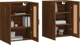 Berkfield Home Wall Mounted Cabinets 2 pcs Brown Oak Engineered Wood