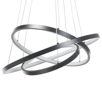 Beliani L&aacute;mpara De Techo Led De Metal Negro Aluminio 3 Anillos Glamour Moderno Atrek