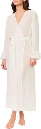 Rya Collection Have 3D Organza Chiffon Robe in Ivory at Nordstrom, Size X-Small