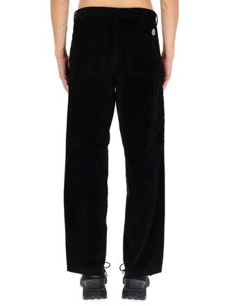 Moncler Ribbed Cotton Trousers - Black
