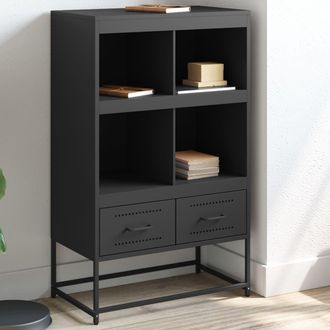 Berkfield Home Highboard Black 68.5x39x111.5 cm Steel