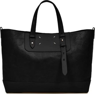 Maison Margiela Black Leather Tote Bag