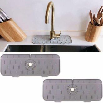 OEM Dos Protectores Antisalpicaduras De Silicona, De Color Gris, Para Grifos De Cocina