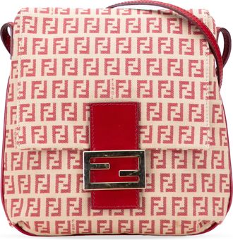 Fendi Pre-owned Womens Baguette Shoulder Bag Ff Canvas - Peach Textile - One Size