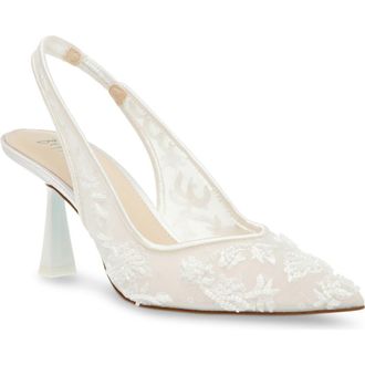 Betsey Johnson Nikki Pointed Toe Slingback Pump in Ivory at Nordstrom, Size 5.5
