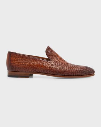 Magnanni Men & apos;s Herrera Woven Burnish Loafers