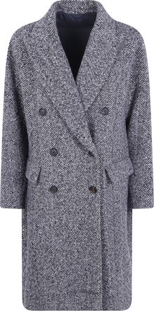 Brunello Cucinelli Coat Double Breasted Panama Black