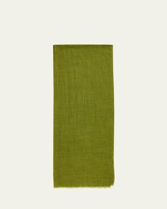 PIACENZA 1733 Mens Cashmere Eyelash Fringe Solid Scarf