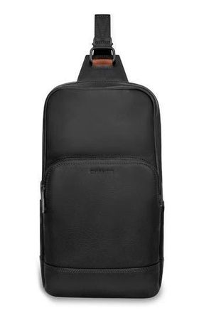 Champs Luggage Onyx Leather Sling Bag in Black at Nordstrom Rack