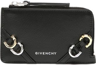 Givenchy logo-stamp leather cardholder - women - Calf Leather - One Size - Black