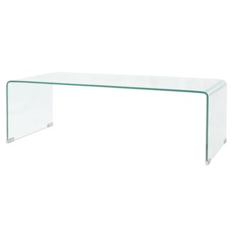 Berkfield Home Coffee Table Tempered Glass 98x45x30 cm Clear in Grey | Size: 98 x 45 x 30 cm