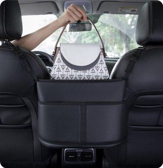 OEM Organizador De Bolsos Para Coche, Bolsa De Cuero Para Colocar Entre Los Asientos Delanteros Y La Red Para Perros En El Asiento Del Coche