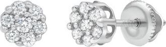 LuvMyJewelry Meadow 0.32 Ct TW Lab Grown Diamond Cluster Studs 14K Gold Earrings in 14K White Gold at Nordstrom