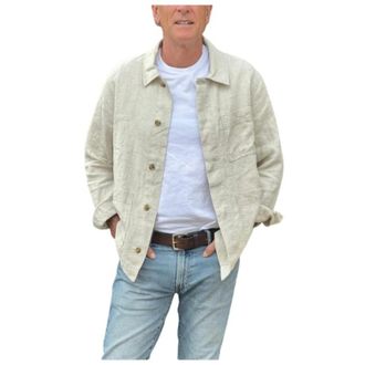 Nn.07 Olav 1454 Jacket - Heren - Zomerjassen - Beige - L - Leer - Jassen