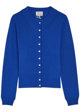 Damson Madder Voula Wool and Cashmere-blend Cardigan - Blue - 16 (UK16 / XL)