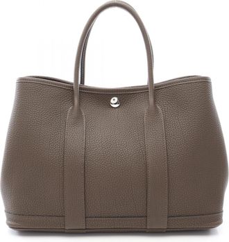 Herm&egrave;s Gray Negonda Leather Handbag Tote Bag (Pre-Owned)