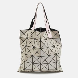 Issey Miyake Bao Bao Beige/pink Pvc And Mesh Nylon Tote