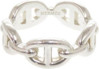 Herm&egrave;s Silver Silver 925 Band Ring (Pre-Owned)