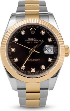 Rolex Pre-owned Rolex Datejust Automatic Chronometer Diamond Black Dial Mens Watch 126333 BKDO