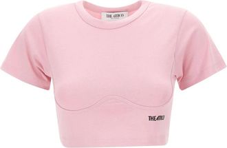 The Attico Cropped T-shirt - Dames - T-shirts - Roze - M - Katoen - Tops