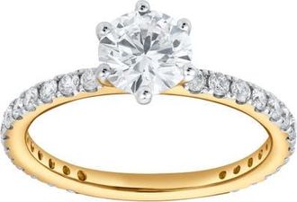 LuvMyJewelry Freya 14K Yellow Gold Round Cut Lab Grown Diamond Engagement Ring - 1.25 ctw at Nordstrom, Size 6.5