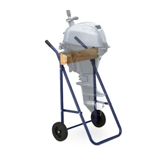 Relaxdays Relaxdays - Soporte Motor Fueraborda, Carro Con Ruedas, Almacenamiento Y Transporte, Para Hasta 100 Kg, Acero, Azul Oscuro