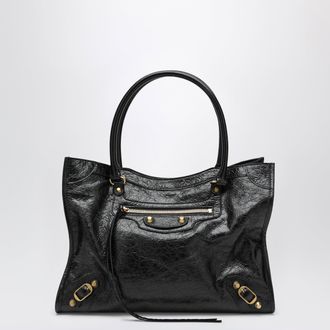 Balenciaga Le City small lambskin leather tote bag in black