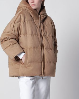 Max Mara Piumino con zip reversibile color cammello