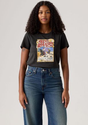 Levi's T-Shirt LEVIS LV T-Shirt THE PERFECT TEE NEUTRALS, Damen, Gr. XS (34), t western archival w, Jersey, Obermaterial: 100% Baumwolle, bedruckt, normal h&uuml;
