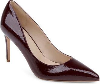 L'agence Maelle Snake Print Embossed Leather Pump in Wine Patent at Nordstrom, Size 9.5