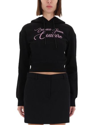 Versace Jeans Couture Kurz geschnittenes Sweatshirt mit Logo