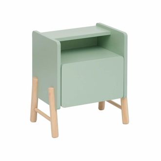 Mobili Rebecca Mesita de noche para ni&ntilde;os verde y marr&oacute;n, 49x43x30 cm